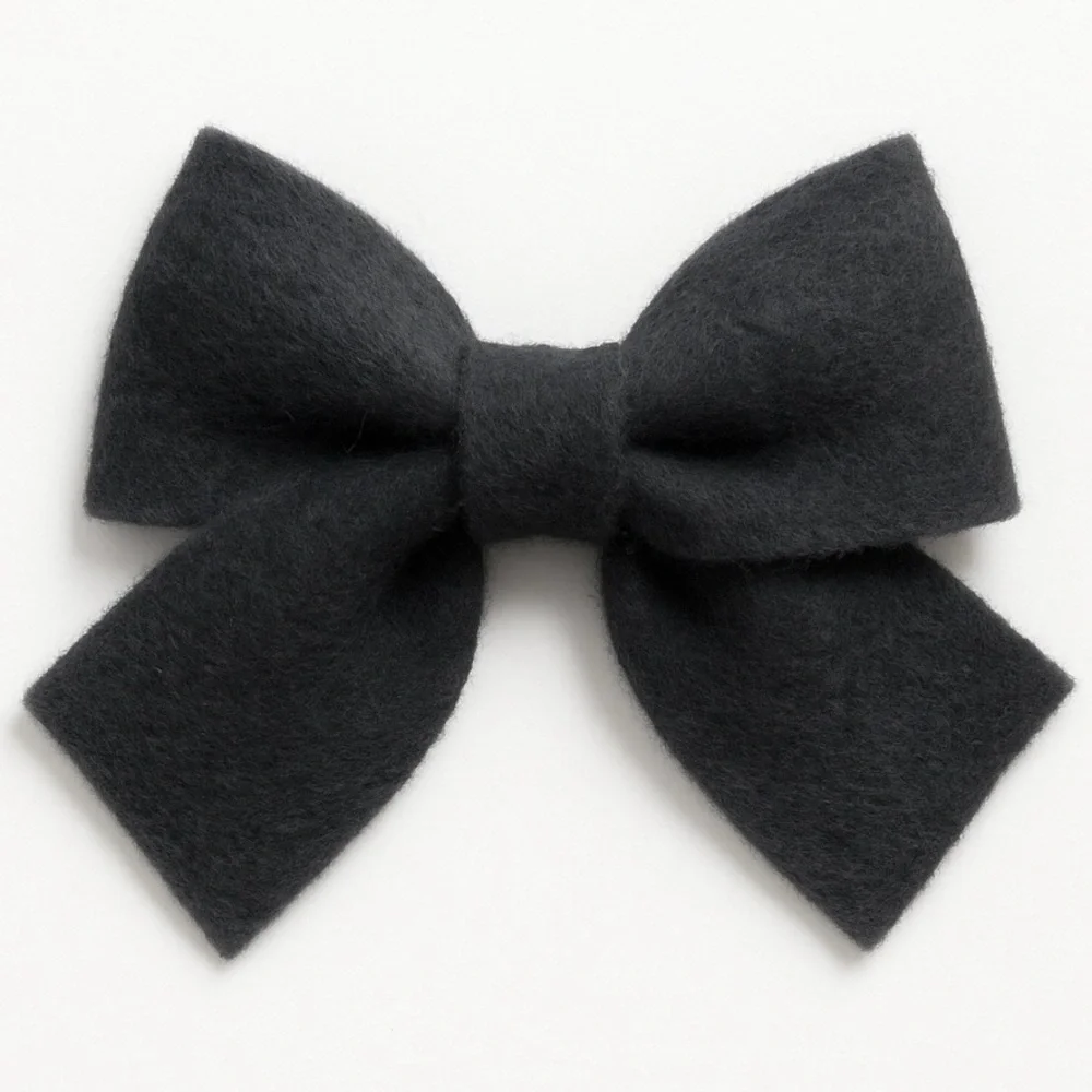 Navy Felt Hair Bow